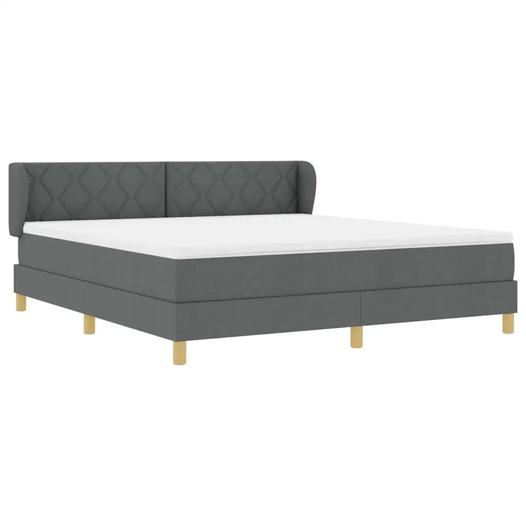 Letto a molle con testiera Grigio scuro 180 x 200 cm Tessuto 3340291