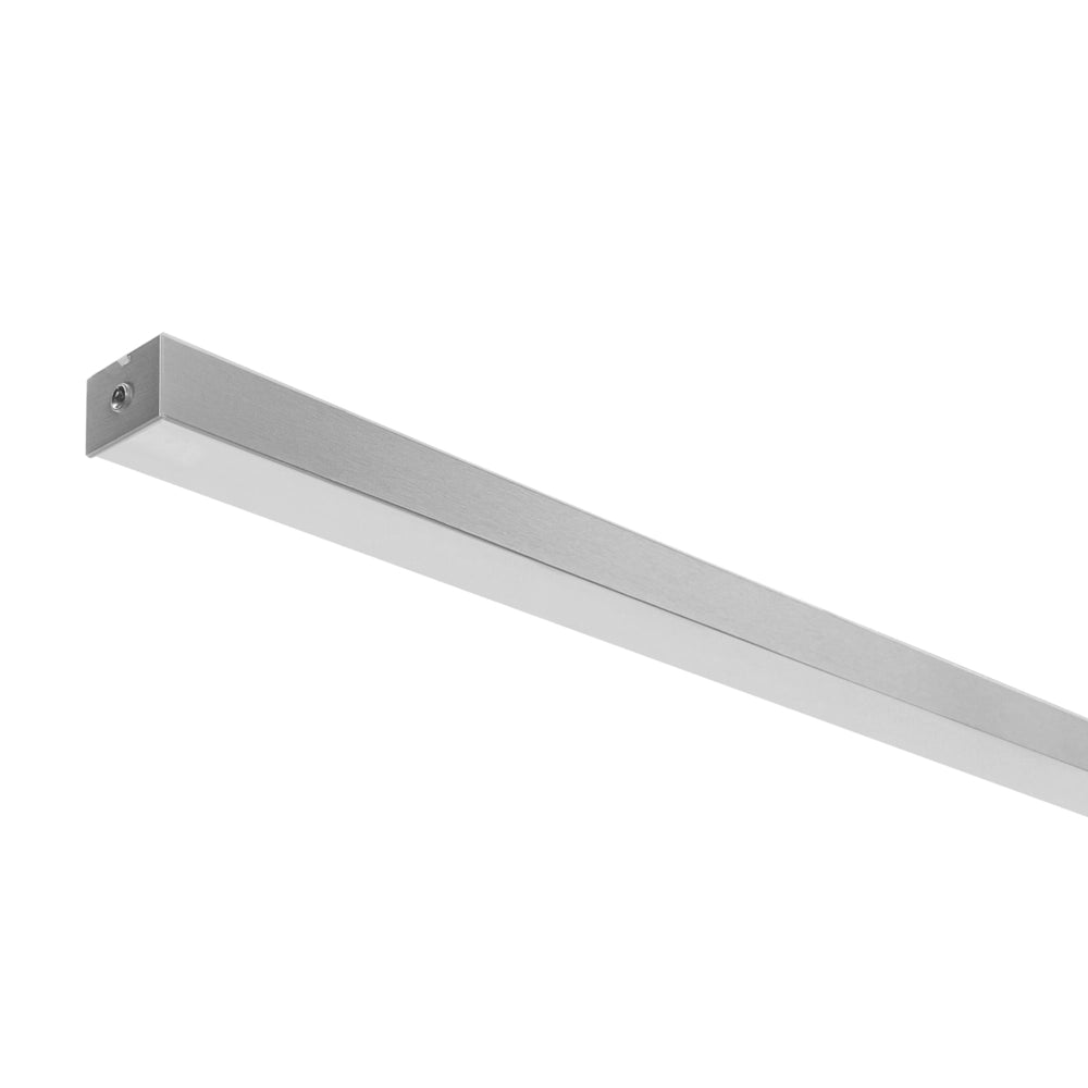 Lampada a sospensione lineare a LED in metallo argento 180 cm stile industriale forma minimalista