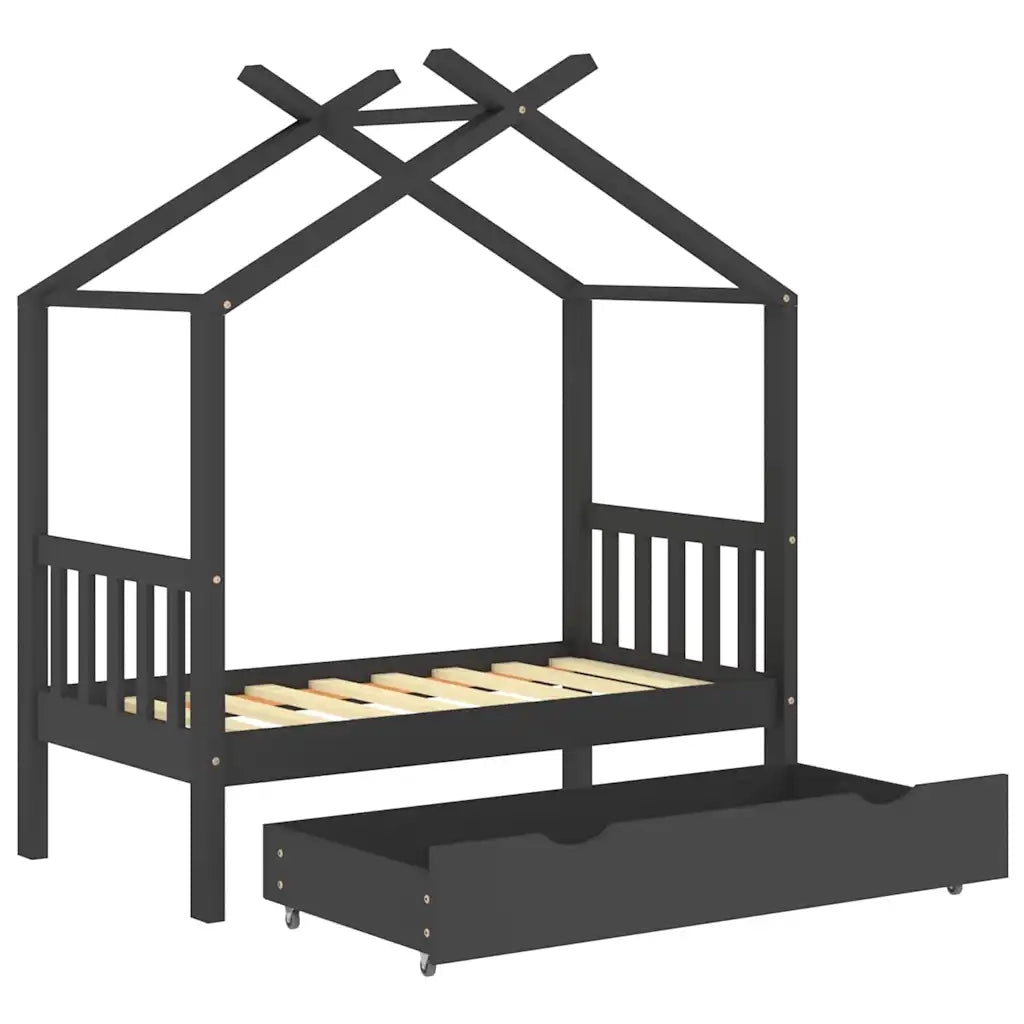 Giroletto per Bambini con Cassetto in Legno di Pino 70x140cm 322151