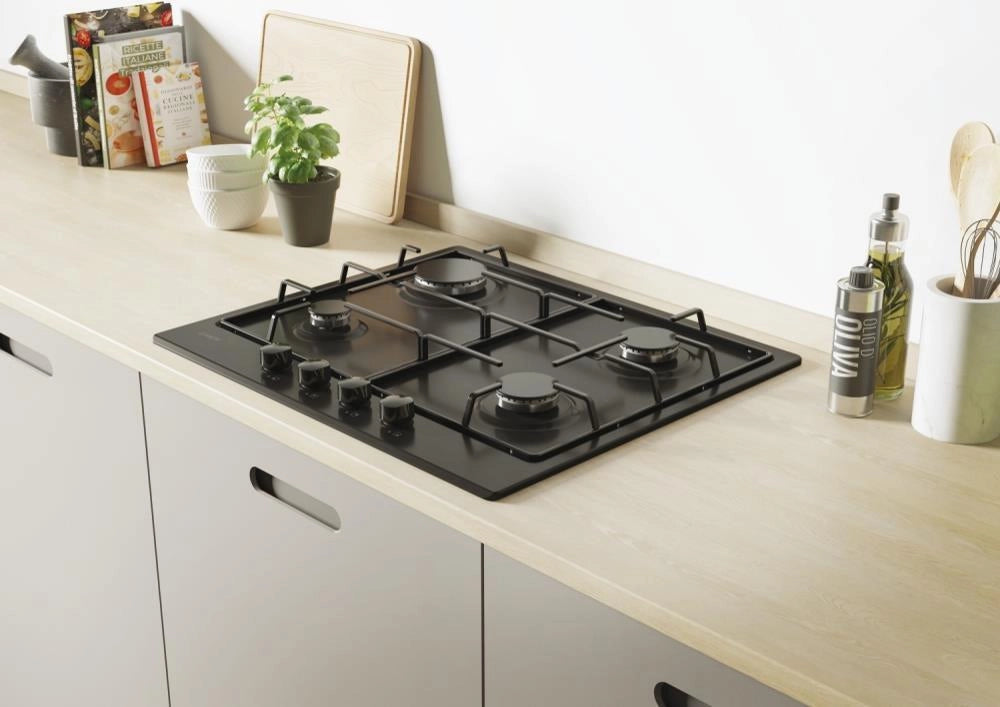 Candy Idea CHW6BRBB Nero Da incasso 60 cm Gas 4 Fornello(i)