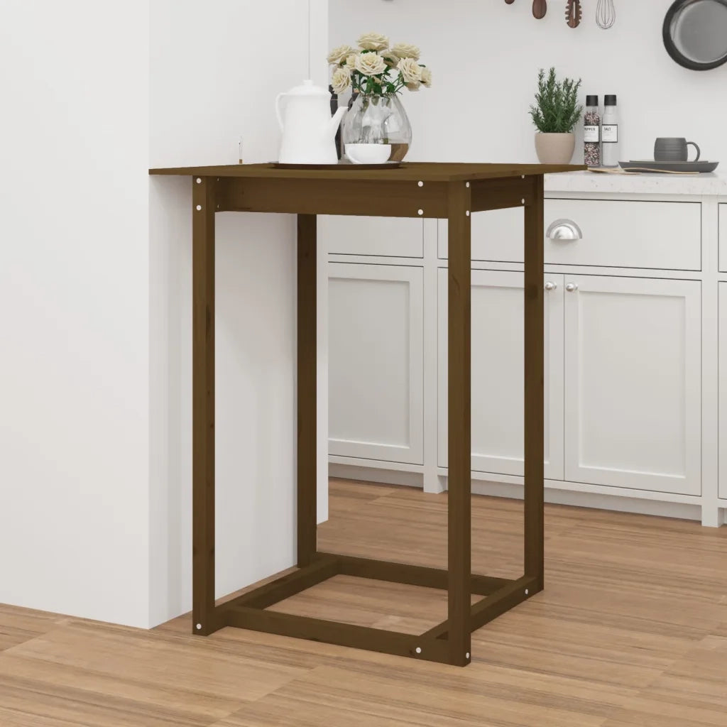 Tavolo da Bar Ambra 80x80x110 cm in Legno Massello di Pino