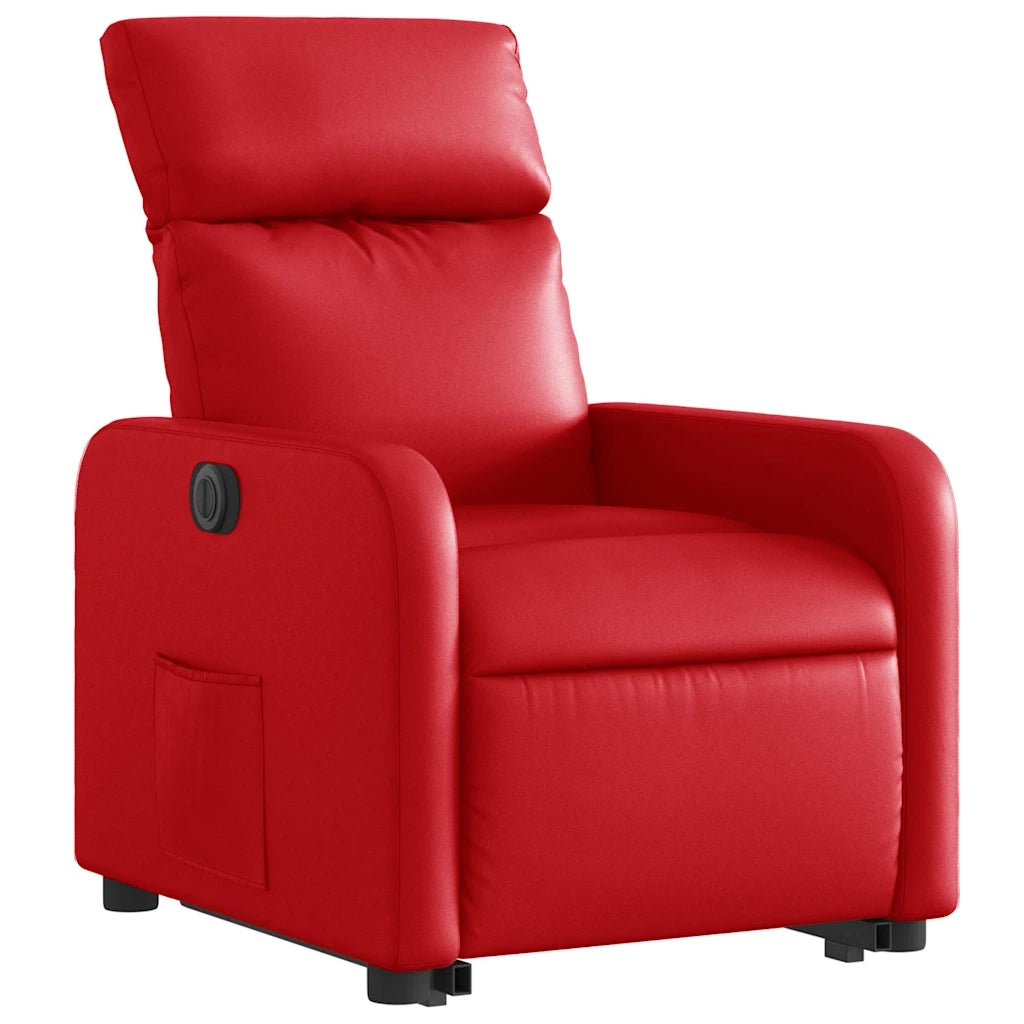 Poltrona Alzapersona Reclinabile Elettrica Rossa in Similpelle 3206768