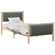Letto singolo | Letto per adulti | Struttura del letto Grigio scuro 90 x 190 cm Tessuto