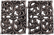 Fibbia a nastro, elegante chiusura argentata tradizionale, chiusura a cerniera metallica, 65 mm x 40 mm, prodotta in Germania (1 pezzo)