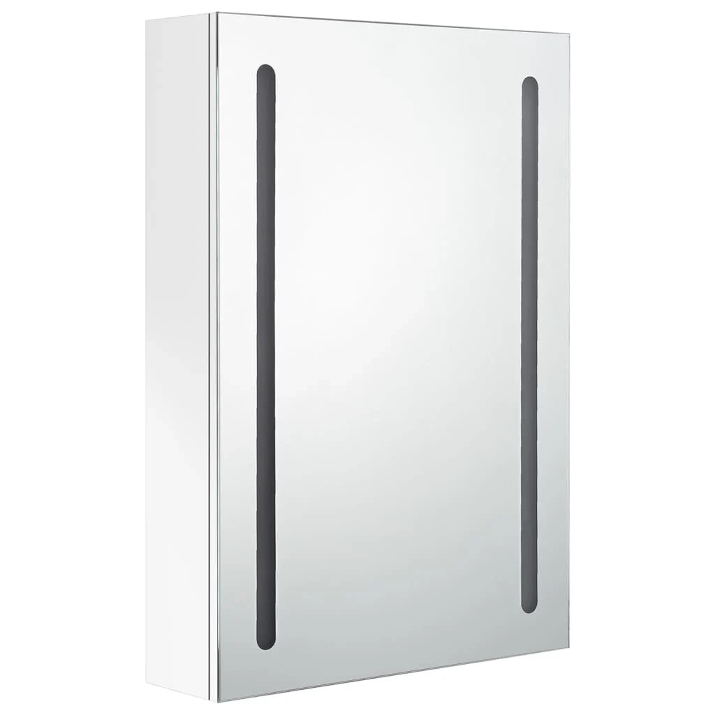 Mobile da bagno con specchio LED 50 x 13 x 70 cm bianco lucido 02_0006581