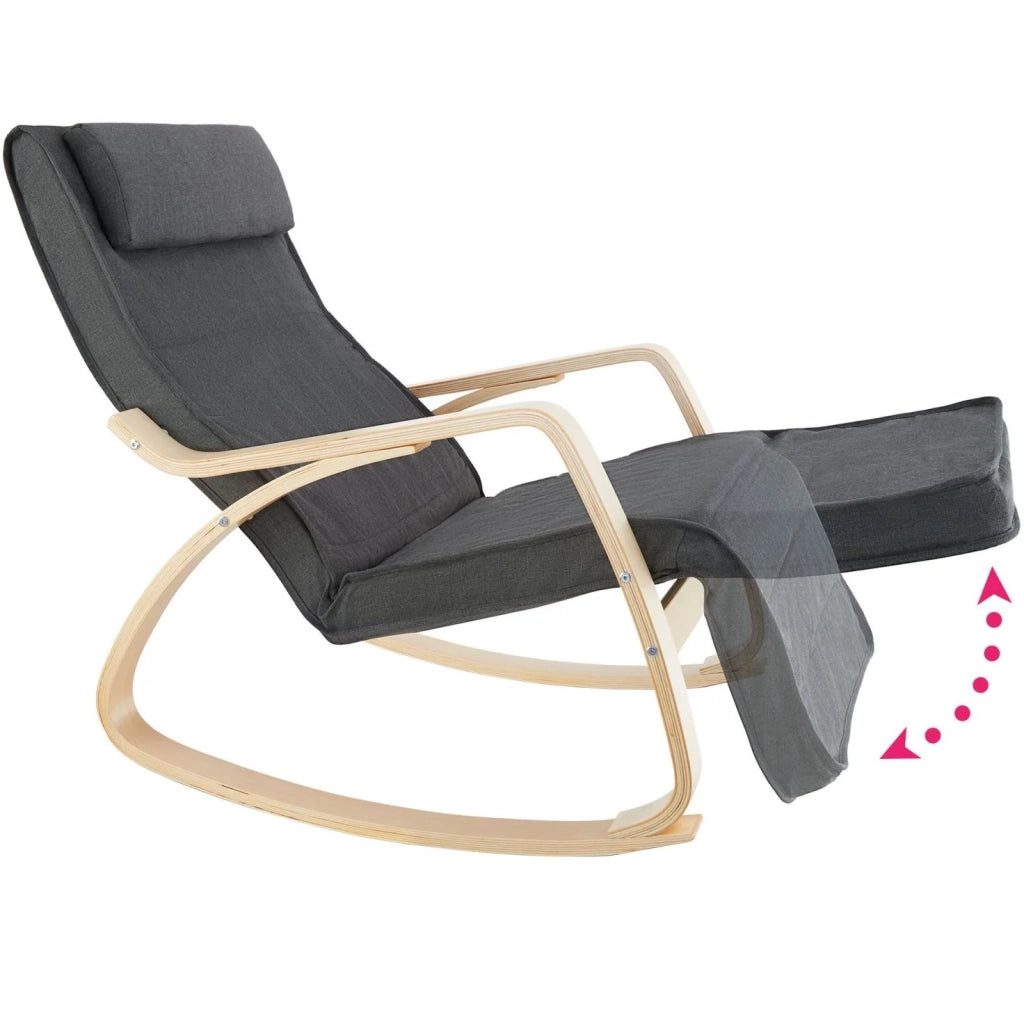 Comoda poltrona a dondolo con elegante design ergonomico grigio 08_0000247