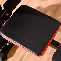 Panca Multifunzione Regolabile con Supporto per Bilanciere, in Acciaio e Plastica, 175x139x127 cm, Rosso e Nero