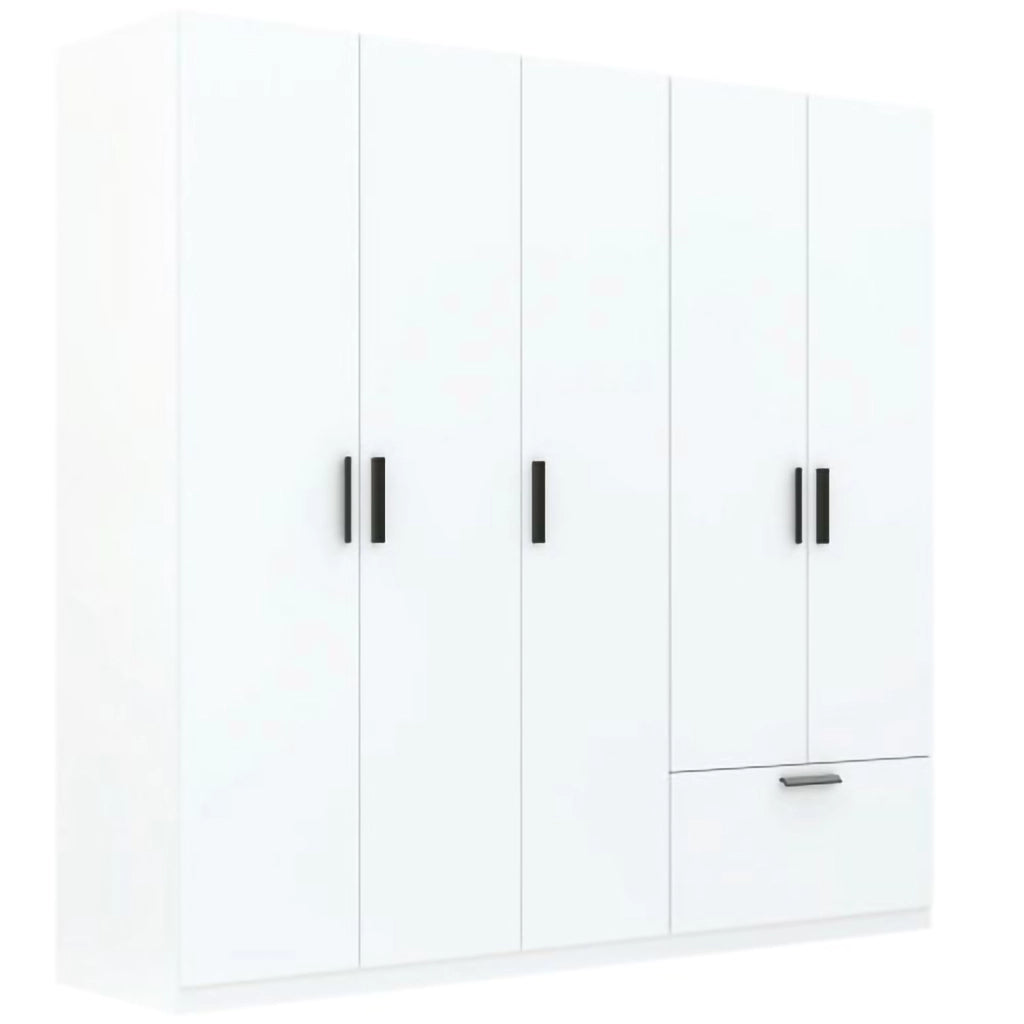 Armadio Camera da Letto Liba, Guardaroba Grande 3 Ripiani, 225x210h cm Bianco