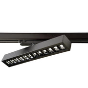 Faretto SPOT track binario trifase LED regolabile da 23W a 32W fascio stretto luce orientabile negozio vetrina 230V NERO 3000K