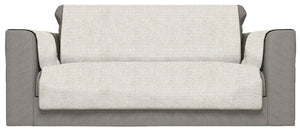 Copridivano con Copri Braccioli Seduta 60 cm in Poliestere Beige