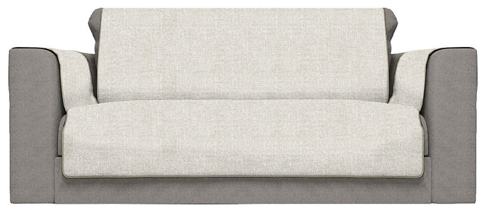 Copridivano con Copri Braccioli Seduta 60 cm in Poliestere Beige