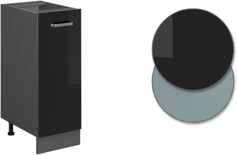 Pannello frontale della lavastoviglie R-Line, Nero lucido, 60 cm, PL Rovere