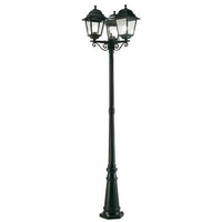 Lampada Palo Alto Tre Luci per Giardino Colore Nero da Esterno Linea Quadrata Sovil