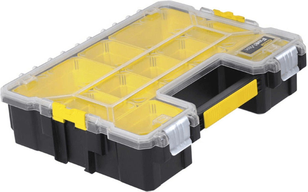 Stanley 1-97-518 FatMax Organizer Professionale 10 Scomparti Rimovibili Chiusure in Metallo Guarnizione Anti-Umidita' 44,6x35,7x11,6 cm