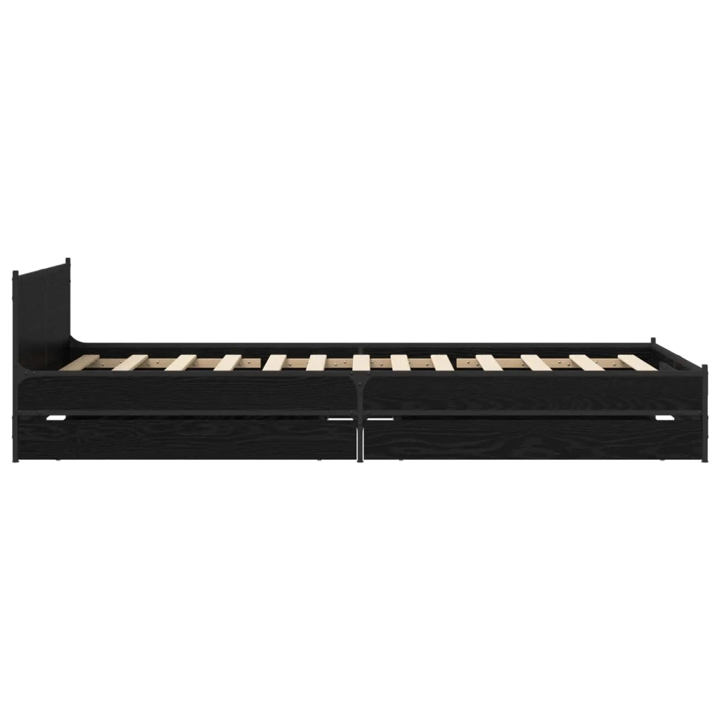 Struttura letto con testata con ruota Rovere Nero 80 x 200 cm 3429697