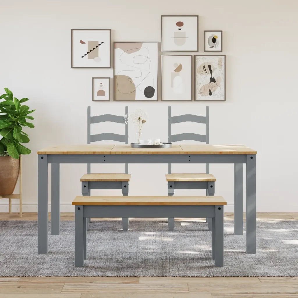 Tavolo da Pranzo PANAMA Grigio 160x80x75 cm Legno Massello Pino 4005706