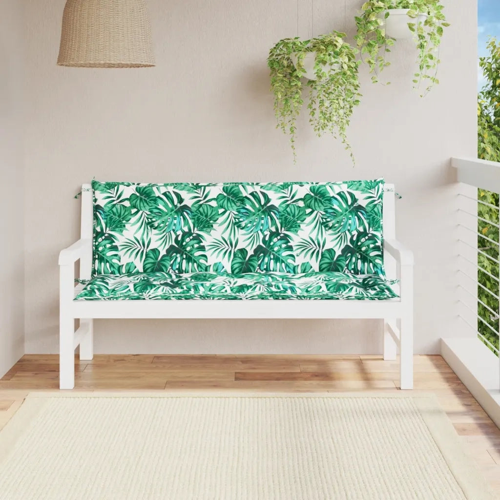 Cuscini Panca Giardino 2 pz | Cuscini per sedie a Foglie 150x50x7 cm Tessuto Oxford