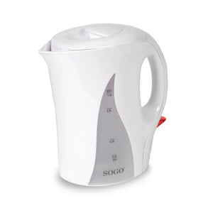 SOGO Bollitore Elettrico 1L – Plastica Resistente, 1100W, Spegnimento Automatico, Protezione Surriscaldamento, Filtro Lavabile, LED, Design Compatto