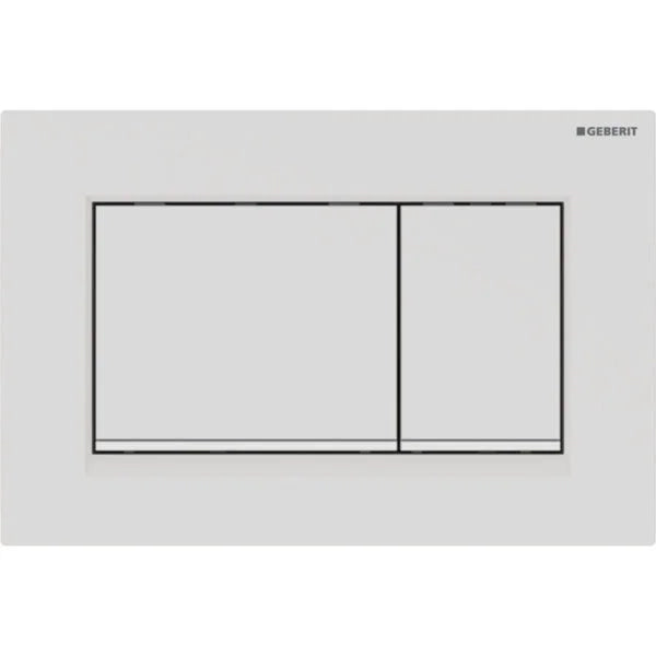 PLACCA DI COPERTURA 2 TASTI SIGMA 30 GEBERIT Bianco Opaco bordo inf. Bianco