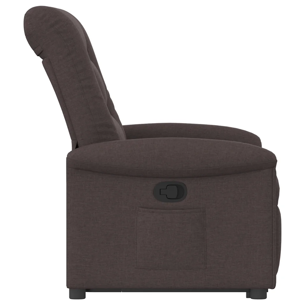 Poltrona Alzapersona Reclinabile Marrone Scuro in Tessuto 3303259