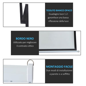 Schermo di Proiezione 100 Pollici Motorizzato Home Cinema Bianco