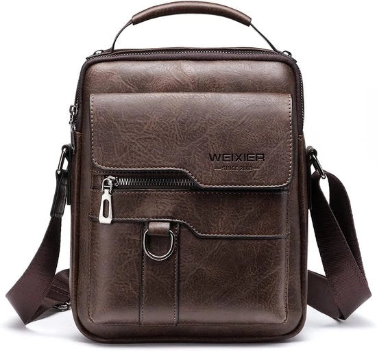 Borsa da Spalla per Uomo - Borsa in PU Pelle - Tempo Libero, Viaggi