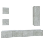 Set di Mobili Porta TV 5 pz | Armadietto TV | Mobile Porta TV Grigio Cemento in Legno Multistrato