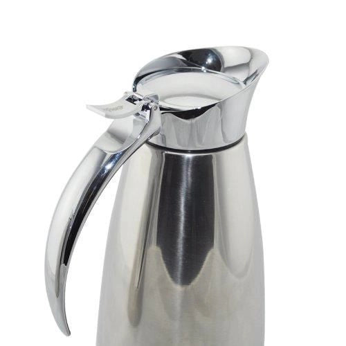 Emsa 502489 Eleganza Caraffa Termica 1 L in Acciaio Inox con Apertura con Una Mano e Beccuccio Antigoccia colore Argento