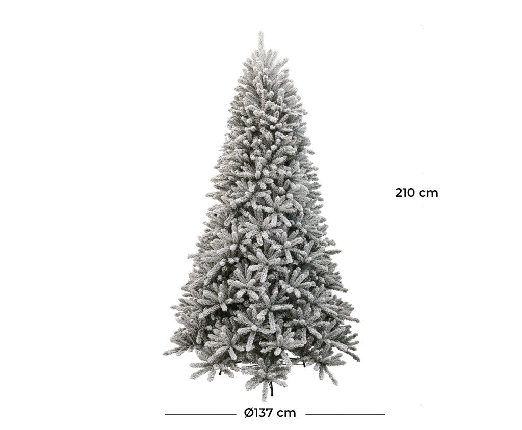 Albero di Natale Artificiale Innevato 210 cm 86 Rami Eucalipto del Gargano