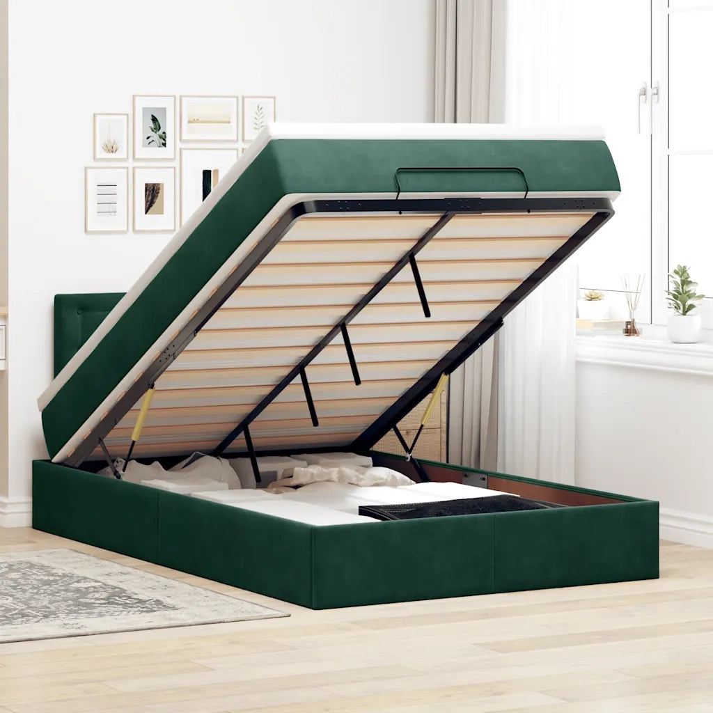 Struttura Letto Pouf con Materasso 120x200 cm Velluto 3312761