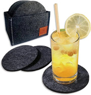 Set di sottopiani in vetro da 12 pezzi - set di sottopiani in vetro da 10 cm - sottopiani in vetro grigio scuro - set di sottopiani per tazze con scatola di conservazione - design elegante