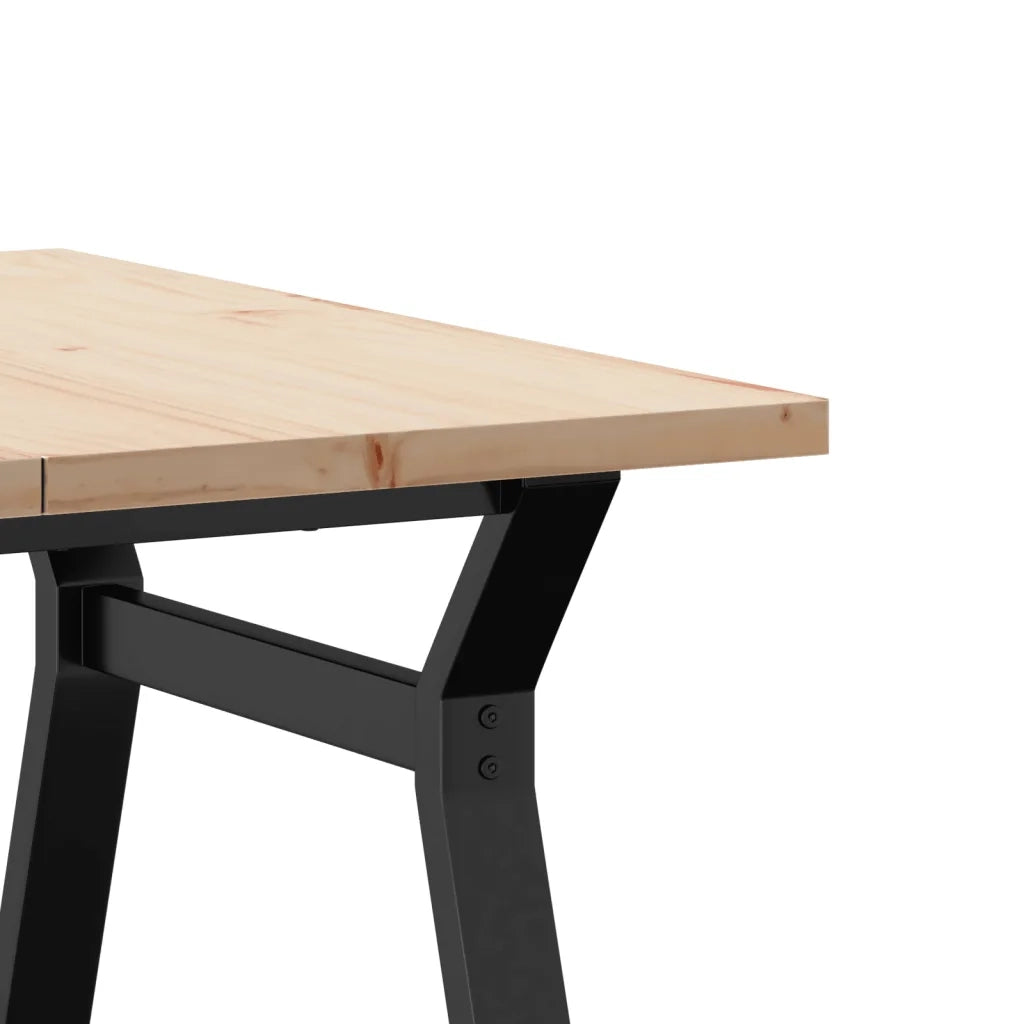 Tavolino Salotto Telaio a Y 80x80x45,5cm Legno Pino e Acciaio