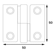 CERNIERE PAUMELLES mm. 50 - pz.2 ottonata SX  - Blister Koncreto