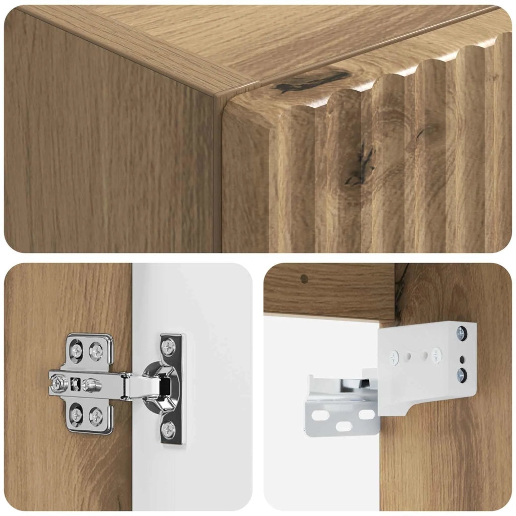 Mobiletto da Bagno a Muro Rovere Artigianale 33 x 34,5 x 60 cm