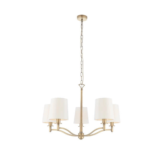 Lampadario classico ottone 5 luci E14 Ortona Endon