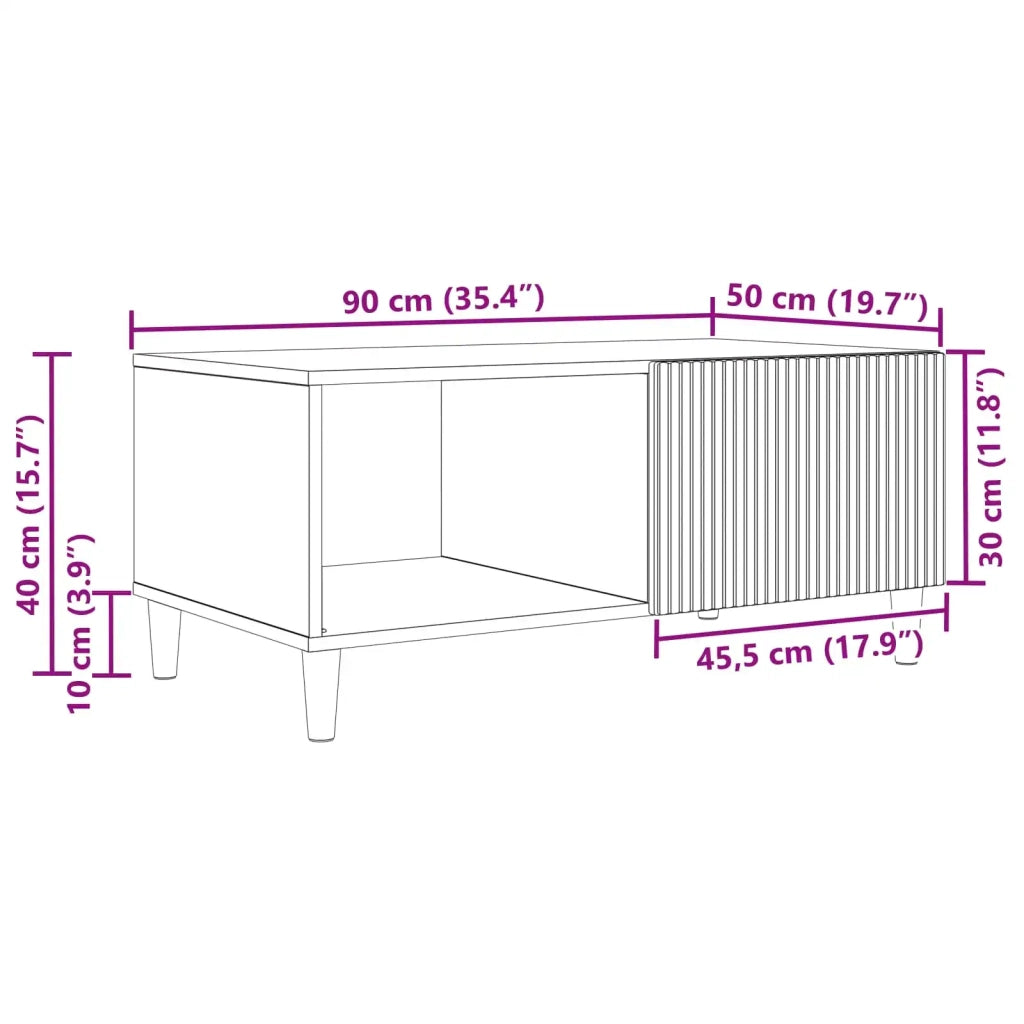Tavolino da salotto Grigio Sonoma 90 x 50 x 40 cm