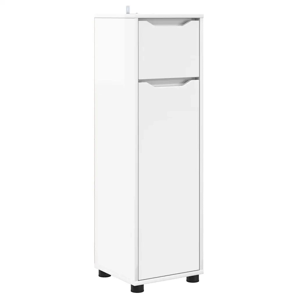 Mobile da Bagno con cassetto Bianco Lucido 30,5 x 30 x 101 cm 888741