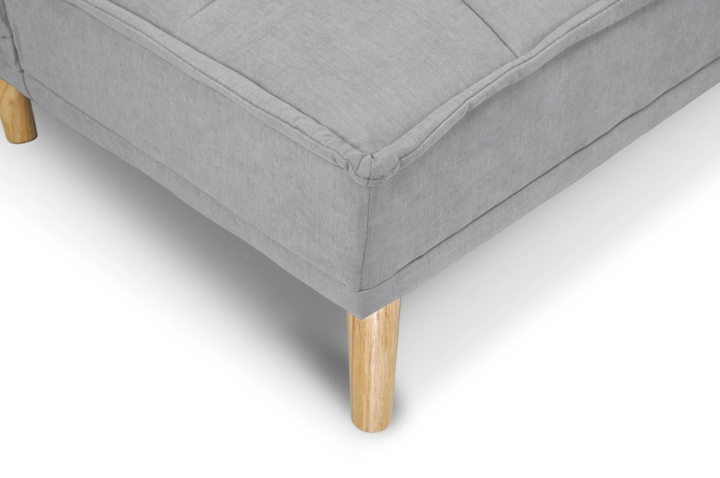 Divano letto clic clac in tessuto vellutato grigio, divano 3 posti - Bart - DL-BA01FBC