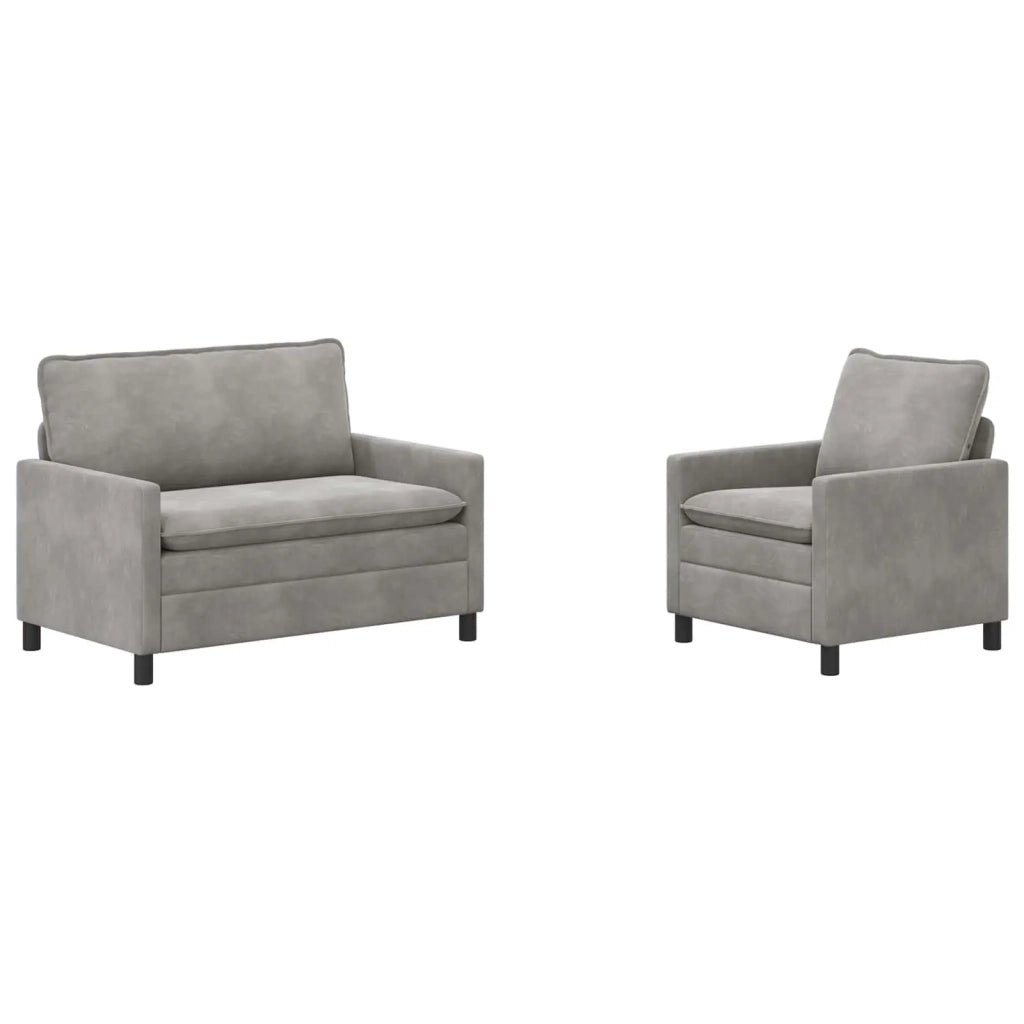 Set di divani 2 pz Grigio Chiaro Velluto 3417025