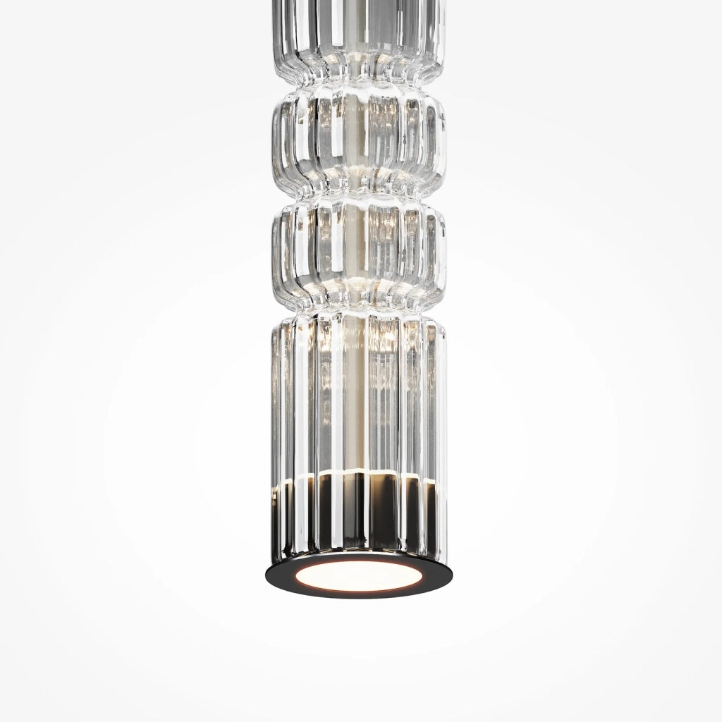Maytoni Lampadario moderno Ordo 1 luce LED integrato cromo metallo vetro
