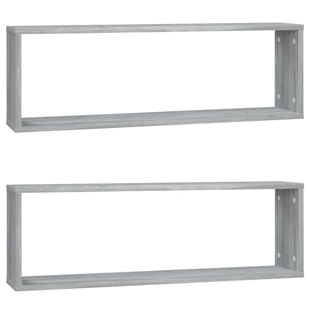 Mensole Cubo Muro 2 Grigio Sonoma 80x15x26,5 Legno Multistrato 815918