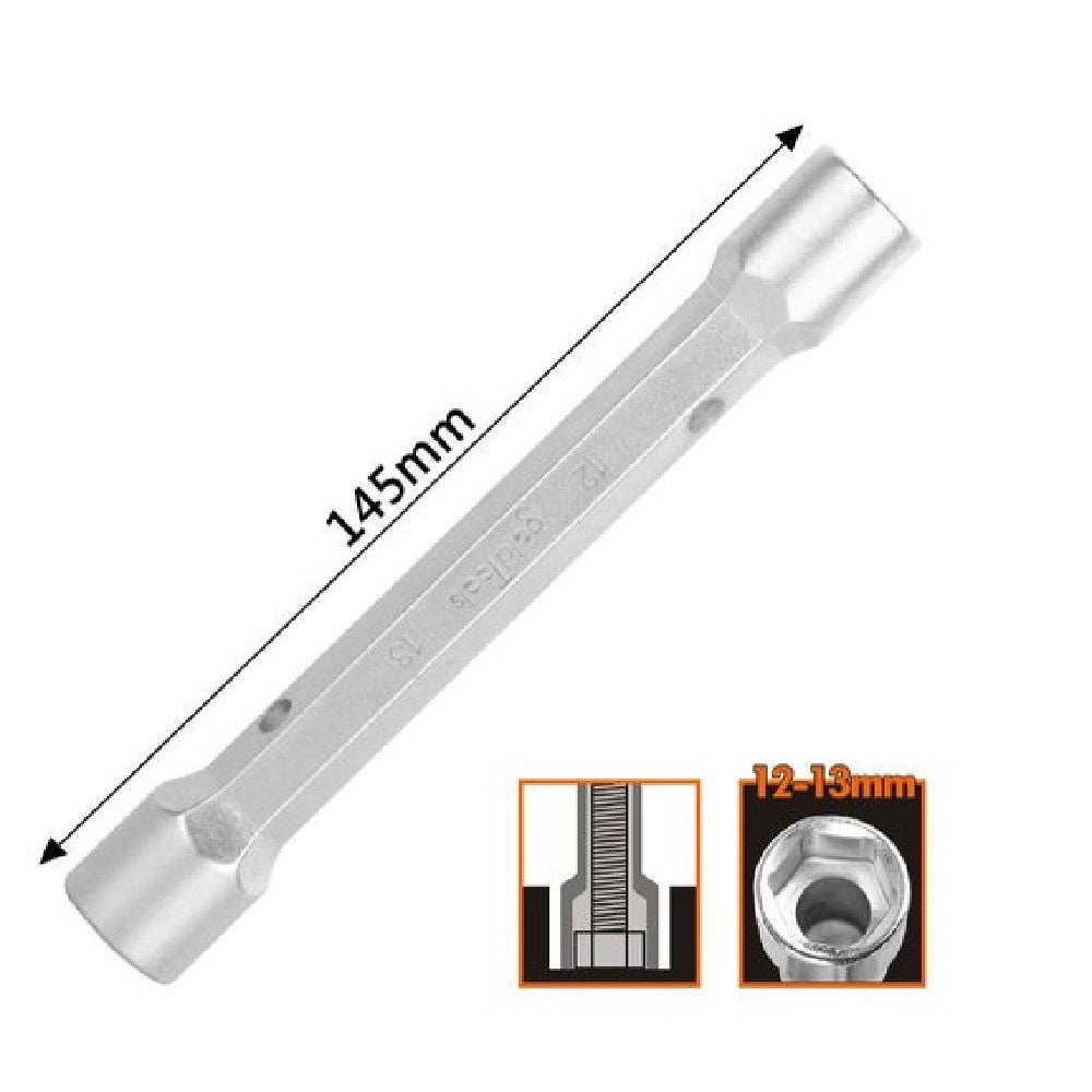 Trade Shop - Chiave A Bussola Tubo Esagonale Da 145 Mm Doppie Bocche Esagonali 12-13 Mm 97550 -