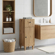 Mobiletto da Bagno ALKMAAR Rovere Artigianale 30 x 31 x 80 cm 896174