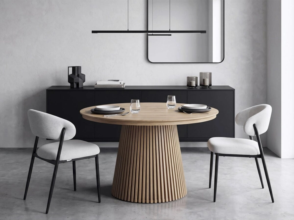 Set di 2 sedie da pranzo in tessuto e metallo "Edena" - Grigio chiaro