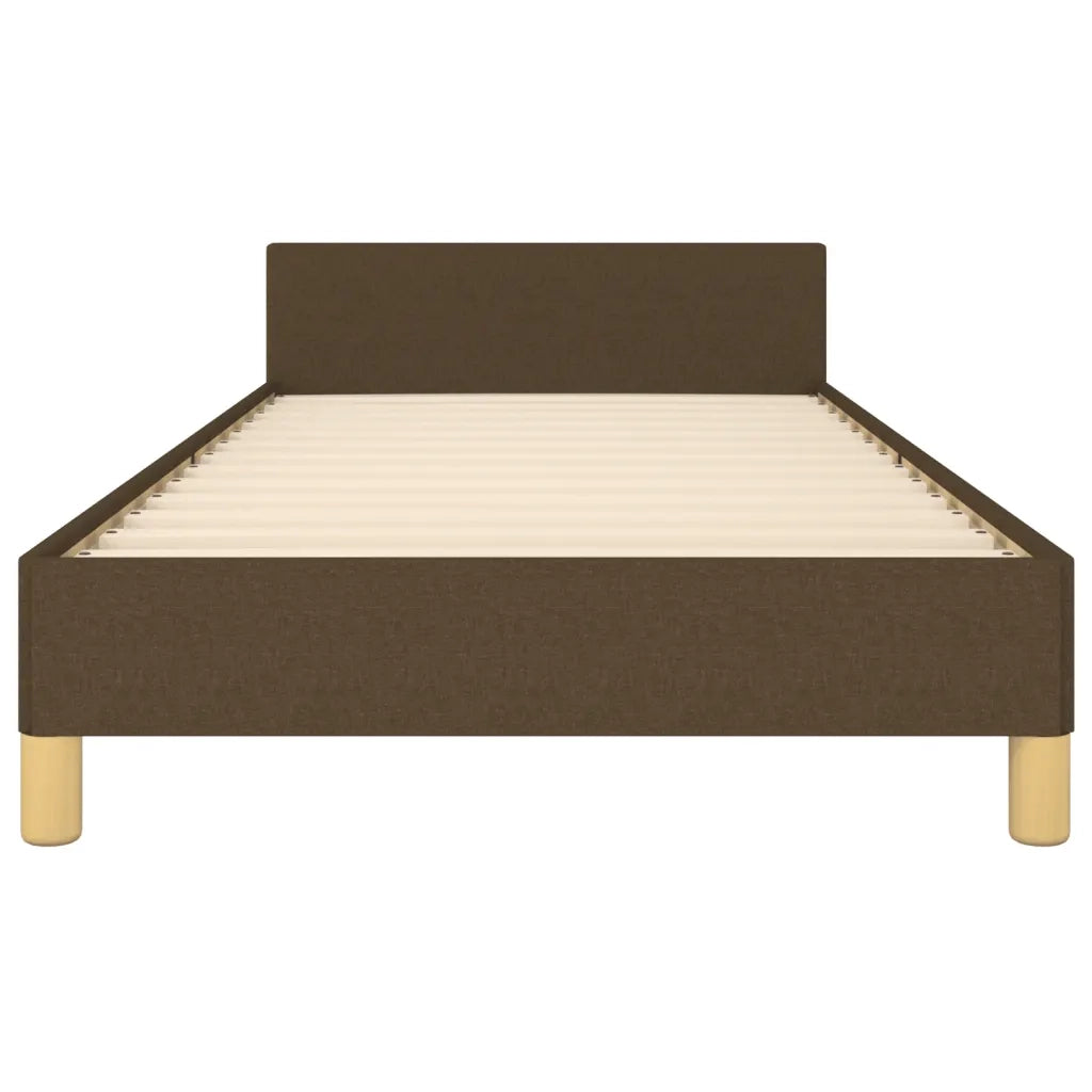 Giroletto con Testiera Marrone Scuro 80x200 cm in Tessuto 3125336