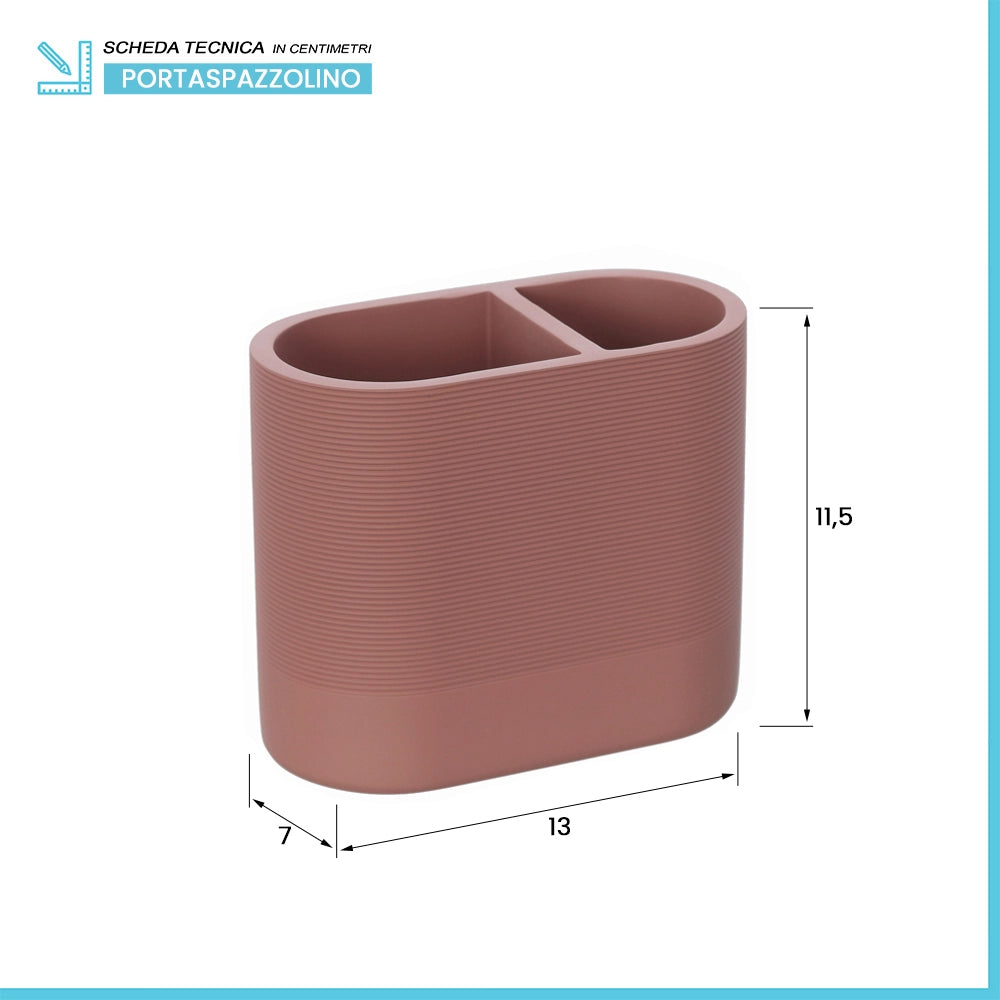 Set accessori bagno 2 pezzi in poliresina terracotta Marica