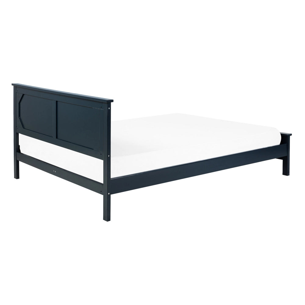 Letto in legno di pino di colore blu doppia dimensione 140 cm 6 stile scandinavo boho