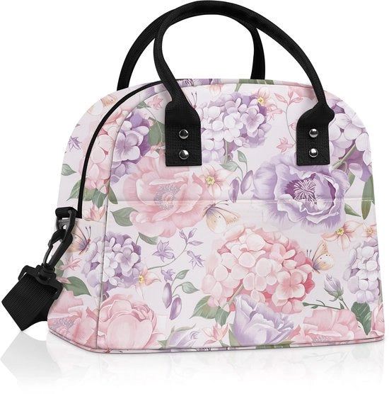 Borsa per Picnic Grande Isolata per Donne Borsa per Picnic Acqua-Resistente per Donne con Cintura Borsa per Picnic per Donne con Modello Fleur