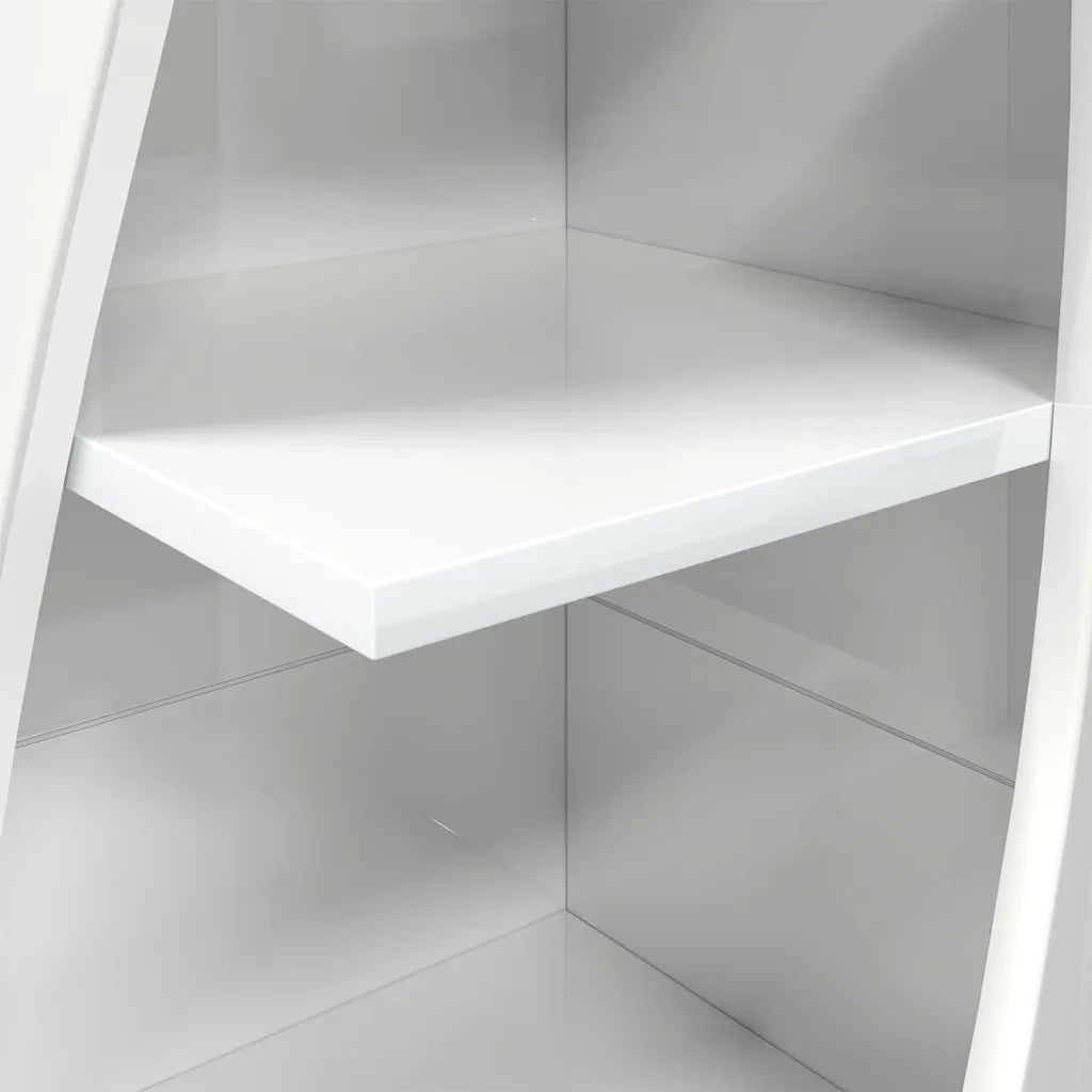 Mobile angolare Bianco Lucido 32x32x140cm Legno multistrato