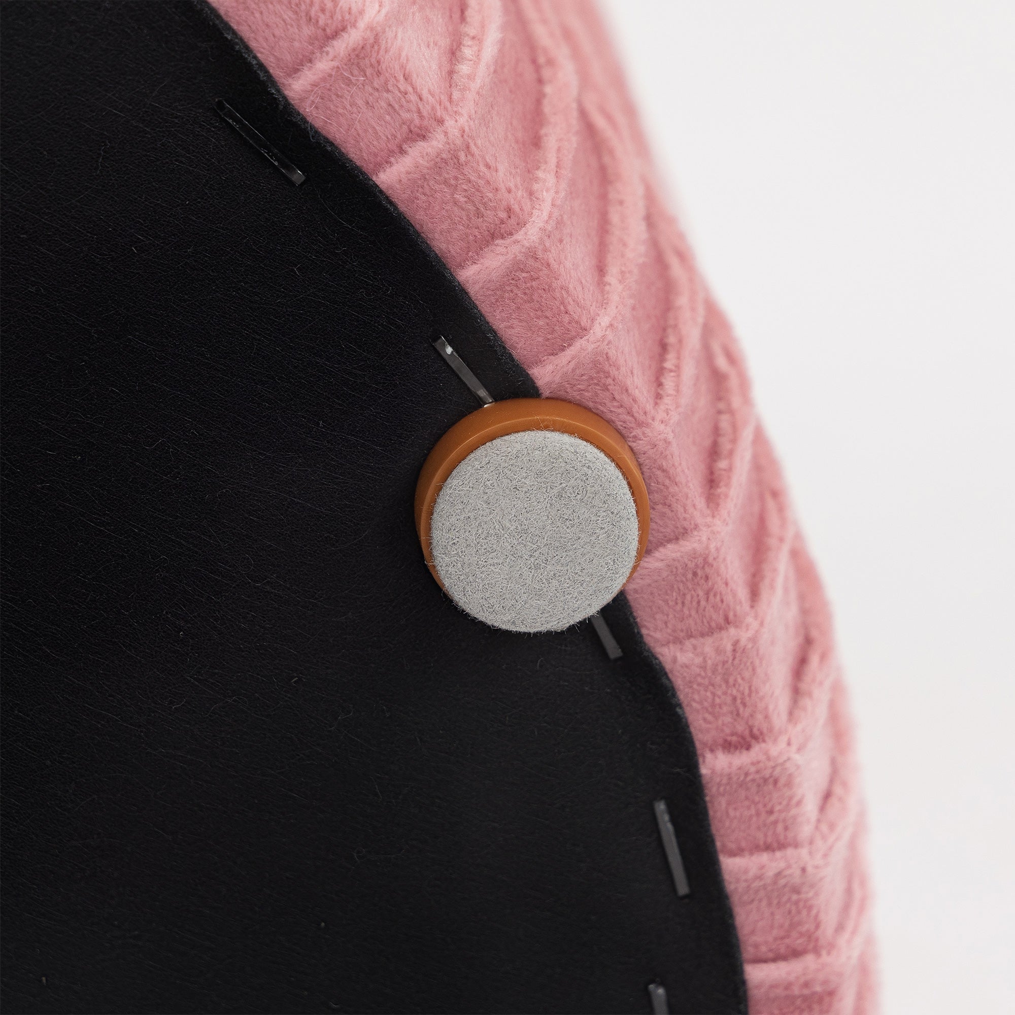 Set 2 Pouf Poggiapiedi Rotondi Impilabili Contenitore da 34.8L Imbottiti con Rivestimento in Velluto Rosa